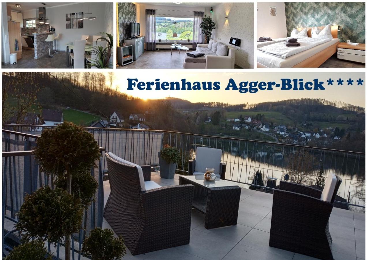 Seeblick-Ferienwohnung Im "Ferienhaus Agger-Blick" Mit Traumhafter Sonnen-Terrasse, Sauna, E-Kamin & Kajak Gummersbach Kültér fotó